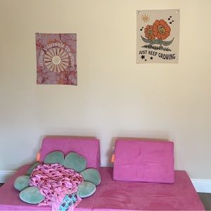 Nugget Couch COVER in lolly and urban outfitters flag